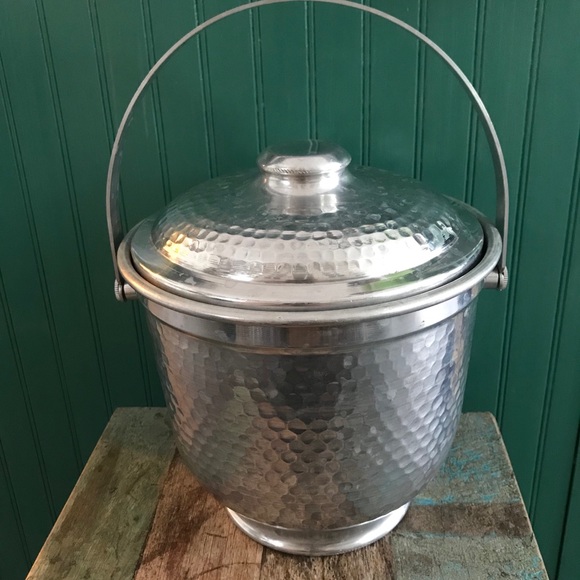 Vintage Hammered Metal Ice Bucket Italy - Picture 2 of 9